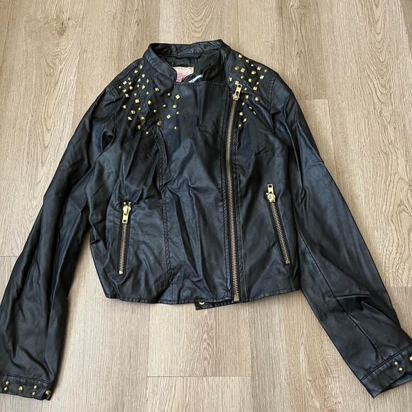 Black and gold studded leather - Picture 1 of 6